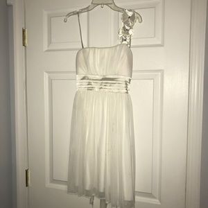 Cream one shoulder flower dress